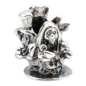 Trollbeads English Tea Party Sterling Silver Charm – Alice in Wonderland UK Worl